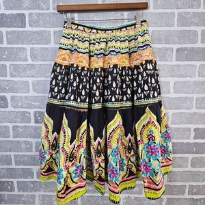 Phool Skirt Women's Small Abstract Floral Beaded‎ Sequin Gypsy Boho Festival